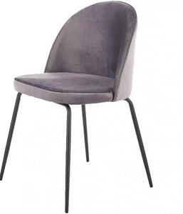 Scaun K314 gri inchis/negru, stofa catifelata/metal, 49x50x80 cm
