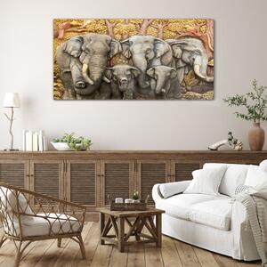 Tablou sticla Animale de elefant ale copacilor