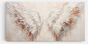 Tablou Canvas, 50x100cm, Dormitor si Living, Moderne, Textura de pictura, White Bloody Wings