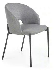 Scaun tapitat stofa clasica K373, gri/negru, 51x57x77 cm