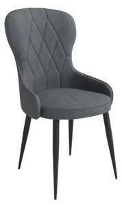 Scaun gri inchis K366, stofa catifelata/metal, 52x58x92 cm
