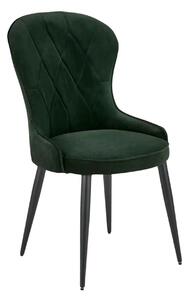 Scaun K366, verde inchis/negru, stofa catifelata/metal, 52x58x92 cm