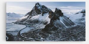 Tablou Canvas, 40x80cm, Dormitor si Living, Peisaje, Munti, Black Snowy Mountain