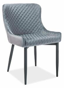 Scaun de dining COLIN B, gri/negru, stofa catifelata/metal, 52x45x82 c