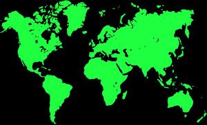 Tablou harta verde pe un fundal negru