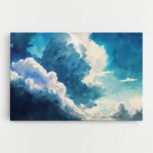 Tablou Canvas, 40x60cm, Dormitor si Living, Peisaje, Nori, White Blue Clouds Art