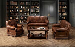 Canapea living piele naturala PARMA, maro, 195x96x95 cm