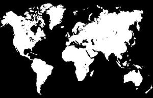 Tablou harta albă pe un fundal negru