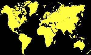 Tablou harta galbenă pe un fundal negru