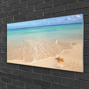 Tablou pe sticla Sea Beach Peisaj Starfish Albastru Maro