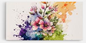 Tablou Canvas, 40x80cm, Dormitor si Living, Peisaje, Primavara, Color Mix Spring