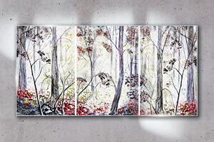 Tablou sticla Abstracție frunze de pădure