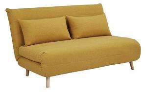 Canapea extensibila 2 locuri fara brate SPIKE II, galben mustar/fag, s