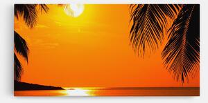 Tablou Canvas, 40x80cm, Dormitor si Living, Peisaje, Vara, Tropical Beach Sunset