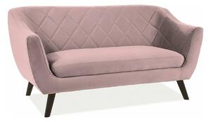 Canapea MOLLY, roz antic - Bluvel 52, stofa catifelata/lemn, 160x85x83