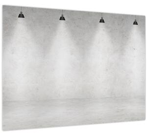 Tablou - Perete de beton cu lumini (70x50 cm)