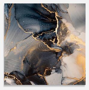 Panou Sticla Bucatarie, 60x60cm, Protectie aragaz, Antistropi, Termorezistent, Abstracte, Marble, Golden Abstract Marble