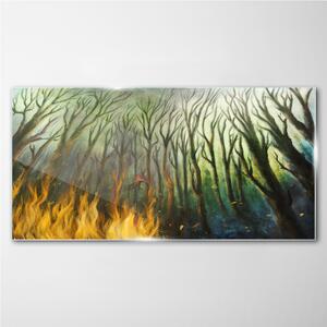 Tablou sticla Pictând foc de pădure