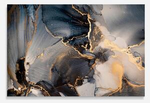 Panou Sticla Bucatarie, 30x40cm, Protectie aragaz, Antistropi, Termorezistent, Abstracte, Marble, Golden Abstract Marble