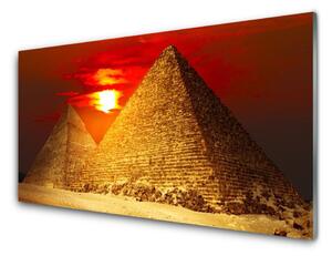 Panou sticla bucatarie Piramidele Arhitectura galben