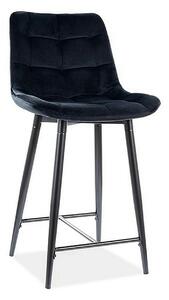 Scaun bar textil CHIC H-2, negru, 46x51x90 cm