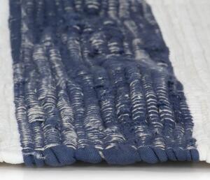 Covor Chindi țesut manual, albastru și alb, 160x230 cm, bumbac