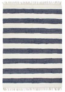 Covor Chindi țesut manual, albastru și alb, 160x230 cm, bumbac