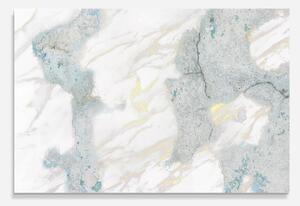 Panou Sticla Bucatarie, 30x40cm, Protectie aragaz, Antistropi, Termorezistent, Abstracte, Marble, Light Blue Gold