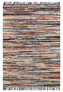 Covor Chindi țesut manual, multicolor, 120 x 170 cm, piele