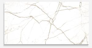 Panou Sticla Bucatarie, 60x120cm, Protectie aragaz, Antistropi, Termorezistent, Abstracte, Marble, White Brown Lines Marble