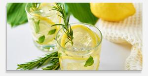 Panou Sticla Bucatarie, 60x120cm, Protectie aragaz, Antistropi, Termorezistent, Alimente, Bauturi, Lemon Rosemary Drink