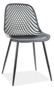 Scaun Corral A, negru, polipropilena/metal, 46x44x75 cm