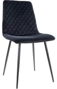 Scaun Irys, negru, stofa catifelata/metal, 46x42x84 cm
