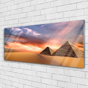 Tablou pe sticla Desert Piramidele Arhitectura galben