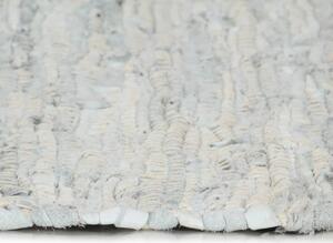Covor Chindi țesut manual, gri deschis, 80 x 160 cm, piele