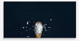 Panou Sticla Bucatarie, 60x120cm, Protectie aragaz, Antistropi, Termorezistent, Alimente, Condimente, Salt On Black