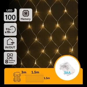 Aigostar - Ghirlandă LED de exterior, 100 LED, 8 funcții, 4,5 x 1,5 m, IP44, alb cald