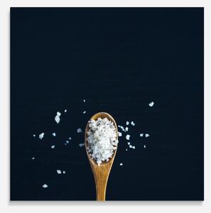 Panou Sticla Bucatarie, 60x60cm, Protectie aragaz, Antistropi, Termorezistent, Alimente, Condimente, Salt On Black
