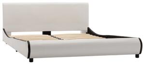 Cadru de pat, alb, 140 x 200 cm, piele ecologică
