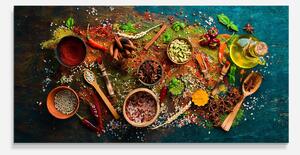 Panou Sticla Bucatarie, 60x120cm, Protectie aragaz, Antistropi, Termorezistent, Alimente, Condimente, Seasonings Mix
