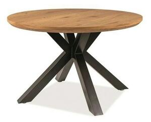 Masa rotunda sufragerie RITMO, stejar/negru, 120x120x78 cm