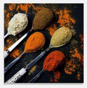 Panou Sticla Bucatarie, 60x60cm, Protectie aragaz, Antistropi, Termorezistent, Alimente, Condimente, Spoons With Spices