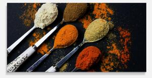 Panou Sticla Bucatarie, 60x120cm, Protectie aragaz, Antistropi, Termorezistent, Alimente, Condimente, Spoons With Spices