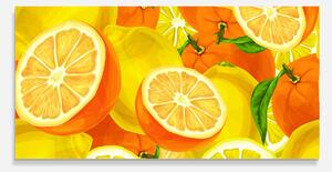 Panou Sticla Bucatarie, 60x120cm, Protectie aragaz, Antistropi, Termorezistent, Alimente, Fructe, Juicy Orange