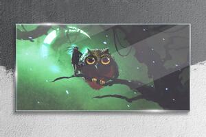 Tablou sticla Art Moon Owl