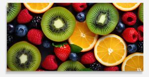 Panou Sticla Bucatarie, 60x120cm, Protectie aragaz, Antistropi, Termorezistent, Alimente, Fructe, Kiwi Fruit Mix