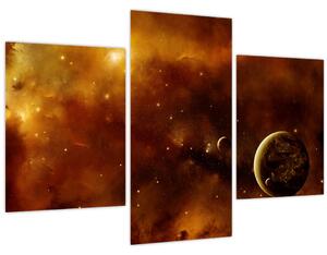 Tablou - Planete cu nebuloasă (90x60 cm)