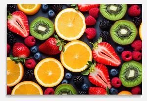 Panou Sticla Bucatarie, 30x40cm, Protectie aragaz, Antistropi, Termorezistent, Alimente, Fructe, Orange Fruit Mix