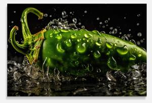 Panou Sticla Bucatarie, 30x40cm, Protectie aragaz, Antistropi, Termorezistent, Alimente, Legume, Chili Splash