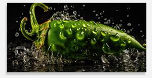 Panou Sticla Bucatarie, 60x120cm, Protectie aragaz, Antistropi, Termorezistent, Alimente, Legume, Chili Splash